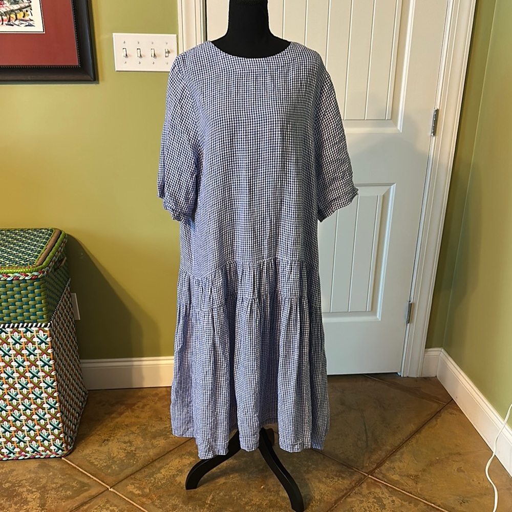 Blue Gingham Women's Dress